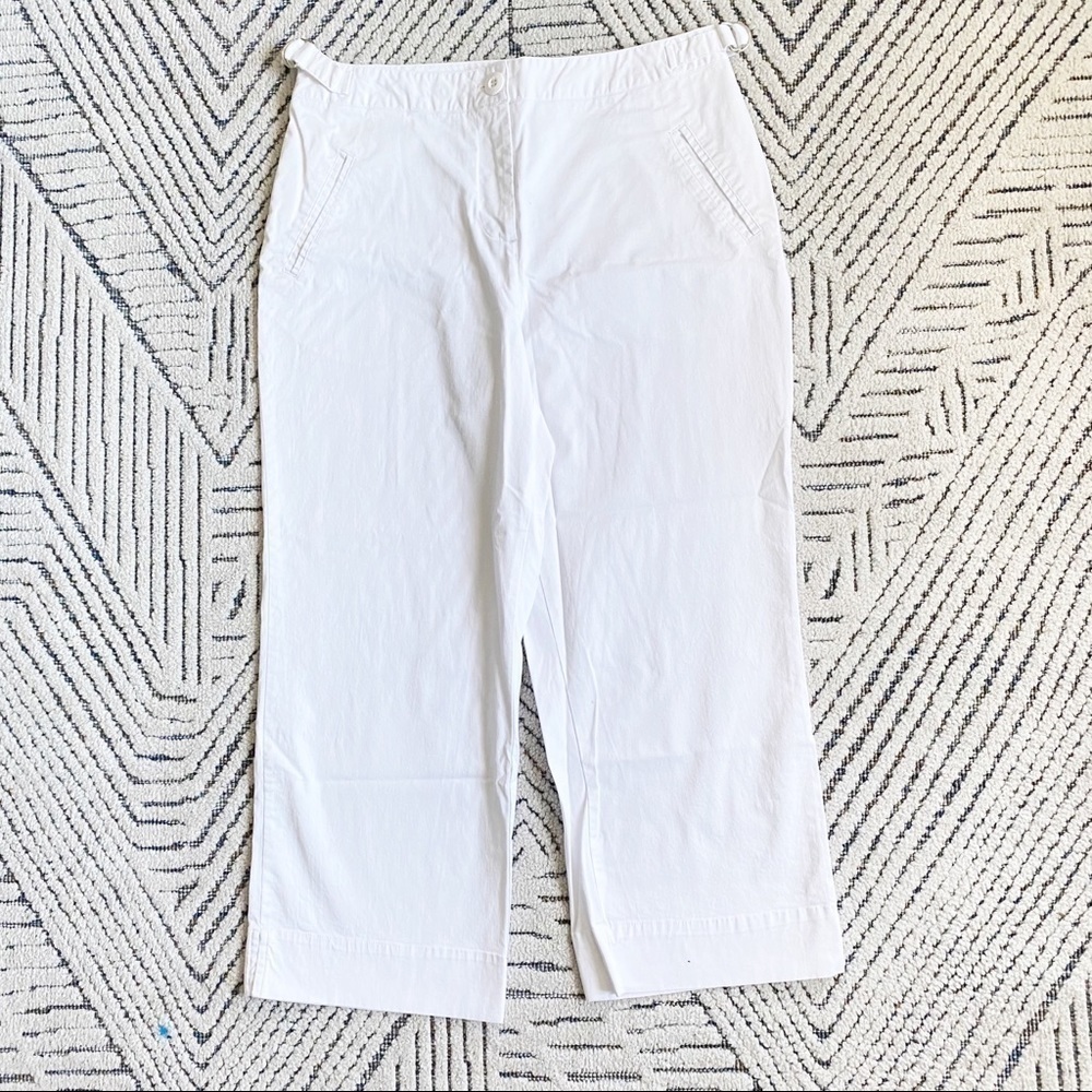 Basic Editions Crop Pants Cotton White Size 10 - Picture 8 of 8